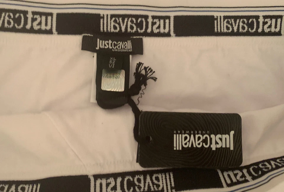 JUST CAVALLI Hombre BLANCO SLIP BRIEF ROPA INTERIOR Talla XL Algodón Auténtico Nuevo con Etiquetas Nuevo Foto 2 de 4