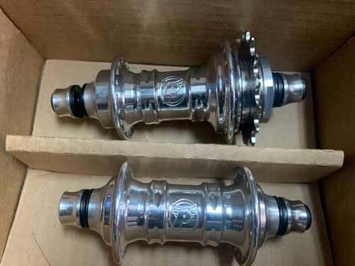 PROFILE RACING MINI HUBSET POLISHED SILVER 16 T 3/8 10MM BMX BIKES HUBS - Afbeelding 1 van 5