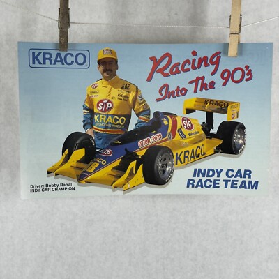 Kraco Bobby Rahal Indy Car Team Photo Card Poster 80s 90s 7 x11  World Tour