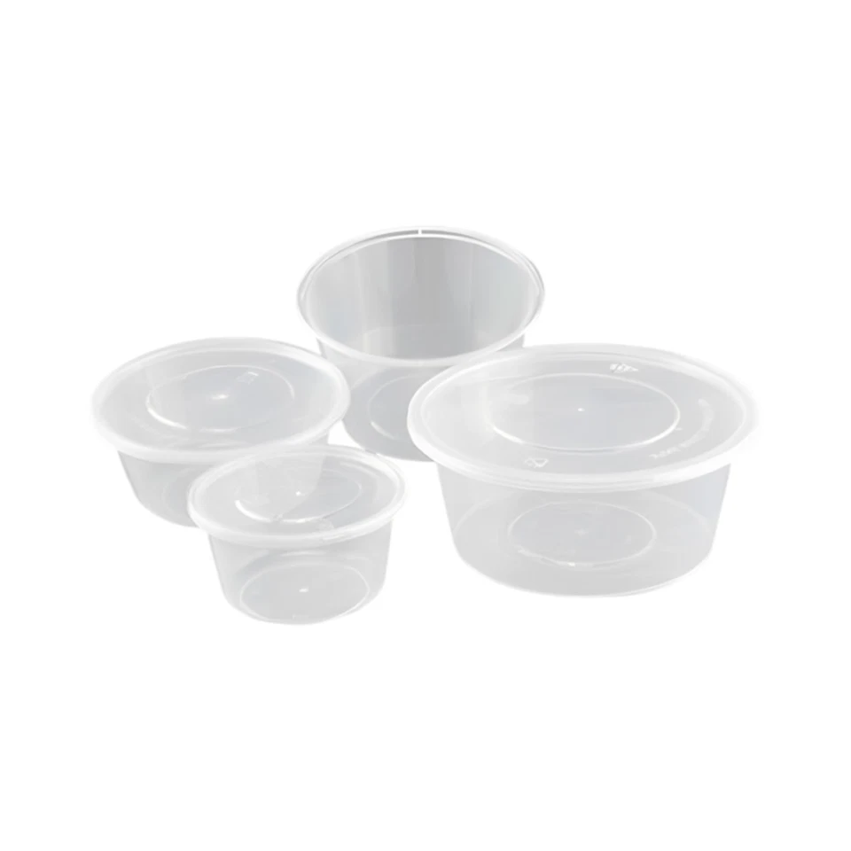 100 x 16oz Round Clear Plastic Microwave Freezing Takeaway Containers + Lids - Image 2 of 4