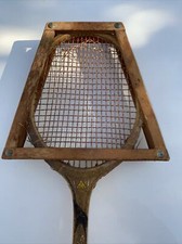 Vintage Spalding Racket 7 Ply 56-293 Gold Crescent Great Decoration