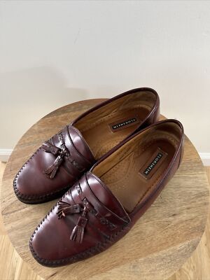 Florsheim Mens 11.5D Tassel Loafers Burgundy Leather Italy  display picture 1