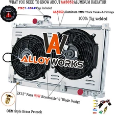 3 Row Aluminum Radiator Shroud Fan for 1999-2005 Lexus IS200 IS300 2.0L