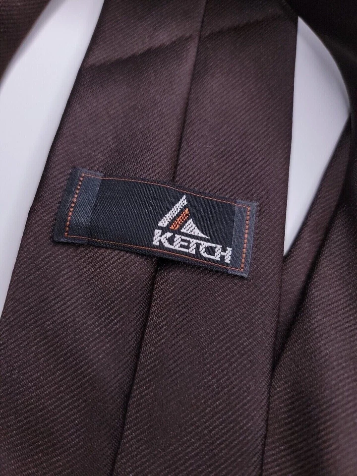 Corbata formal para hombre Ketch 57"Lx3"W corbata marrón Foto 3 de 4