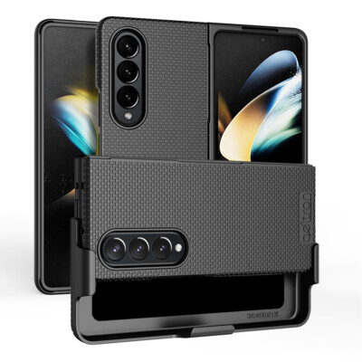 BELTRON Case & Belt Clip Combo for Galaxy Z Fold 4 5G (SM-F936 2022) w/Kickstand