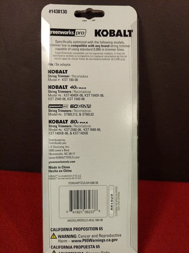 Kobalt Greenworks Pro 5pk .080 Easy Load Trimmer Refills #1438130 - Picture 2 of 9