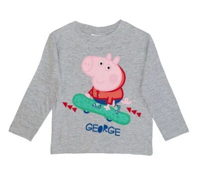 Jungen Shirt Peppa Pig Langarmshirt Peppa Wutz - Gr. 92, 116 K9 - Bild 1 von 2