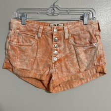 Free People We The Free Romeo Rolled Cutoff Shorts Sz 25 Distressed Acid Washed