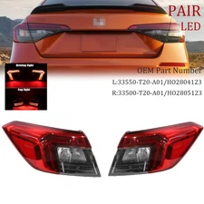 Set of Outer LED Tail Light Tail Lamp For 2022-2023 for Honda Civic Sedan LH+RH