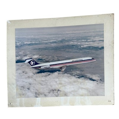 Vintage 1980s 20x24  Poster Jet America McDonnell Douglas MD-80 series Plane org