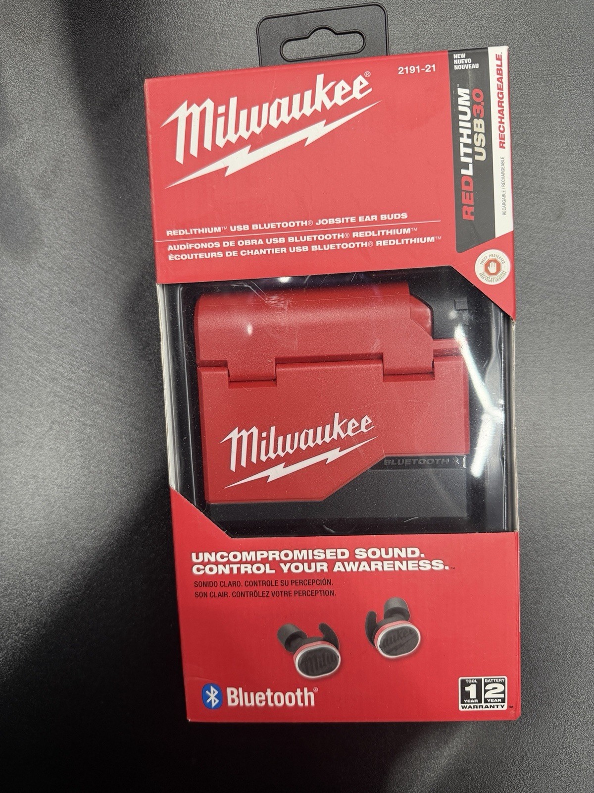 Milwaukee Ear Buds USB Bluetooth REDLITHIUM Jobsite 2191-21