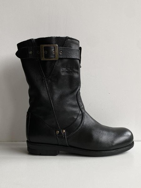 Women Palladium Boots Black Leather 40 #BZR9