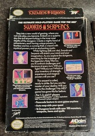 Swords and Serpents BOX AND MANUAL ONLY NES Nintendo NICE 1990