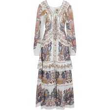Farm Rio Sea Garden Off-White Braid Details Long Dress Sea Garden Off-White