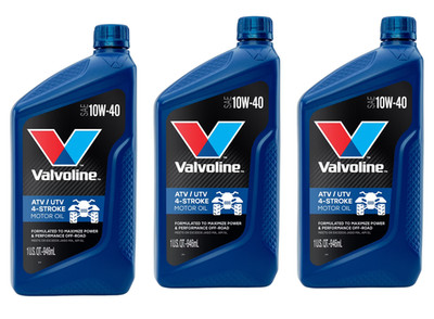 Valvoline 3 Quarts 4-Stroke ATV/UTV SAE 10W-40 Motor Oil 817263 3 x 1qt