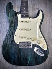 Dark Green Pistols Crown Barncaster Strat GUITAR BODY ONLY PARTCASTER USA MADE