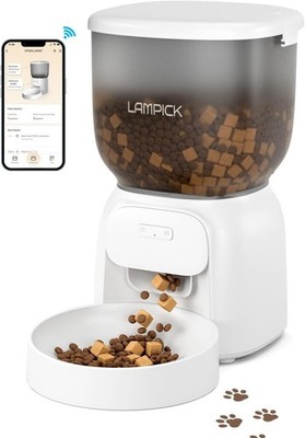 Smart WiFi Automatic Cat Feeder 4L Food Dispenser w/ APP & Portion Control