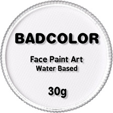 Clown White Face Body Paint 30Gm , Water Activated Face Painting Kit for Kids 