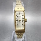 Seiko Tank Watch Women 12mm Champagne Dial Gold Tone Rectangle Manual Wind READ!