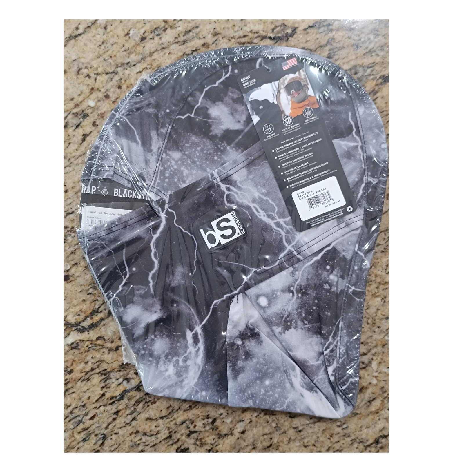 Blackstrap The Hood Balaclava Space Gray One Size Ski Snowboard Thermal Stretch
