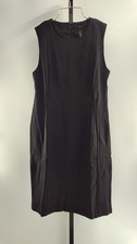 Quince Women Ultra-Stretch Ponte Sleeveless Dress Black Basic Sleeved L