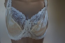 SIMPLY ME SATIN LACE UNDERWIRED NON PADDED FULL CUP BRA IVORY BIG CUPS AVAILABLE