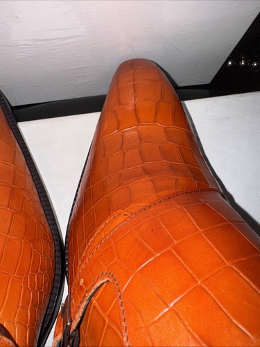 DUCA 'Imperio' Italian Calfskin / Croc & Lizard Embossed Print / Men's 13 - Picture 23 of 24