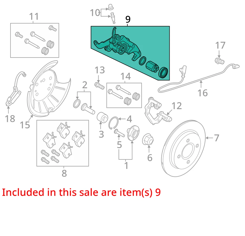 Pinza de freno derecha pasajero trasero Ford Fiesta 2014-2019 W7ZU5 Foto 2 de 3