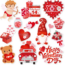 13 Pieces Valentine'S Day Refrigerator Magnets Cute Heart Gnome Cupid Rose Magne