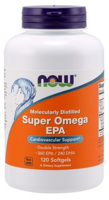 NOW Foods Super Omega EPA Molecularly Distilled - 120 softgels (191,58 EUR/kg)