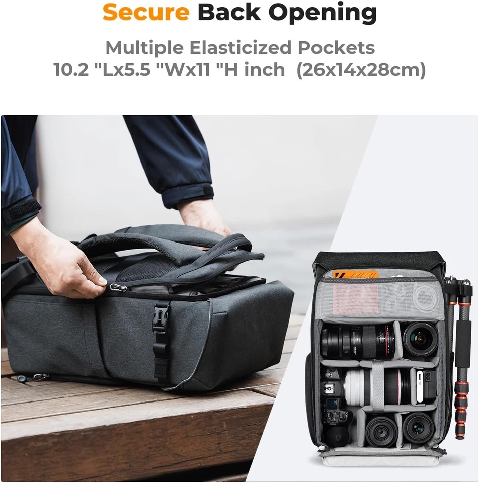 K&F CONCEPT Professional Cameras Bag DSLR Backpacks Storage for Photographers - Image 4 of 4