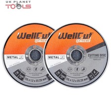 WellCut Cutting Disc 115mm 4.5 Inch in Metal Box For Angle Grinder Pack of 20