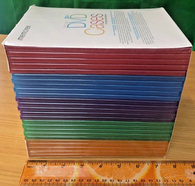 NIB New/Sealed Slim Color DVD Cases 25 pack * Multi-color Memorex