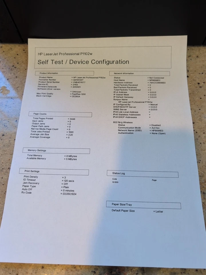 HP LaserJet P1102w Wireless Monochrome Laser Printer w/ 3446Pg Ct & Toner Nice! - Image 2 of 4
