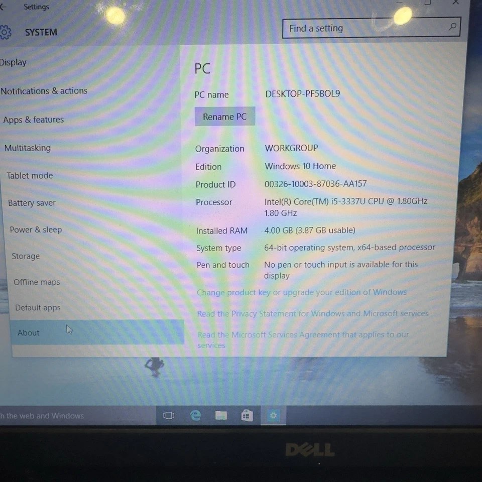 Dell Inspiron 15 3501 15.6" i5-1035G1 1.0GHz 4GB RAM 256GB SSD Windows 10 - Image 2 of 4