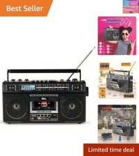 J-220BT Boombox MP3 Conversion from Radio to Cassette with 4-Band AM, FM, SW1...