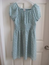 NEW Girls Aqua Floral Print Summer Dress - Size 14/16 - Wonder Nation