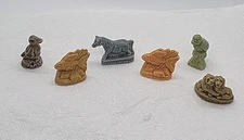 Vintage Wade England Whimsies Red Rose Tea Ceramic Figurines - Lot of 6