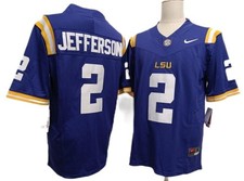 Justin Jefferson LSU Tigers Men Jersey - All Stitched Purple