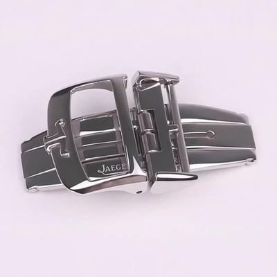 For Jaeger LeCoultre 18mm Silver/Rose Gold Steel Deployment Buckle Clasp NEW