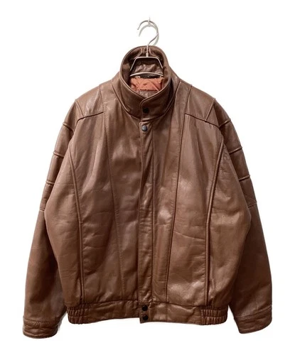 Back Lot x Used Collaboration Leather Jacket Men's Size M Brown - product listing photo