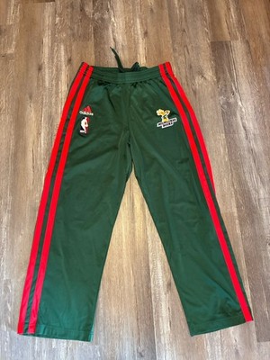 Vintage MILWAUKEE BUCKS adidas Warmup NBA Pants Green Adult size Large Breakaway