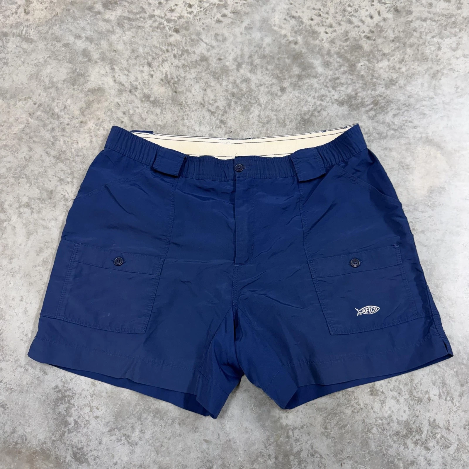 Vintage AFTCO Shorts Mens 38 Bluewater Fishing Quick Dry 5 Inseam preppy