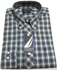 NAUTICA Mens Button Down Dress Shirt size 15.5 34/35 Classic Fit Scotland checks