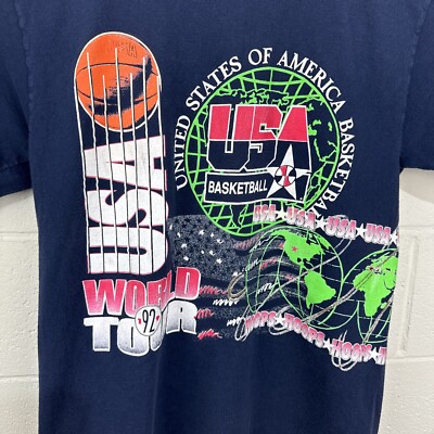 Vintage USA Basketball Dream Team World Tour AOP Graphic T Shirt