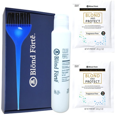 DIY Blond & Protect 8+ Level Hair Bleach Lighter Kit Combo -20 Volume Developer