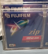 Fujifilm 4 100MB Mac Formatted Zip Disks New Sealed ATOMM Technology 