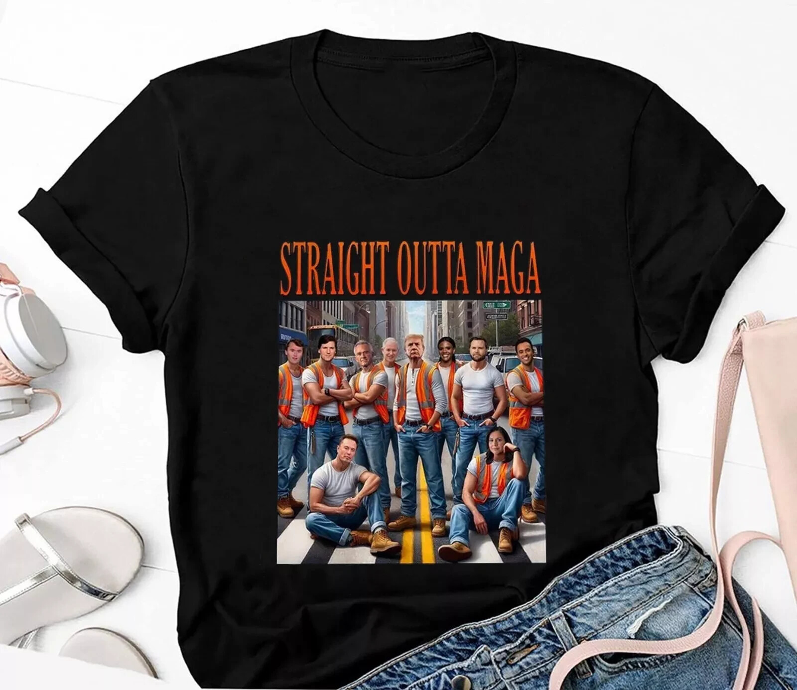 Trump Straight Outta Maga Shirt, Trump Vance Kennedy Musk Thug Life Unisex