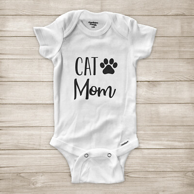 Cat Mom Fur Mama Pet Lover Animal Kitty Owner Gift Pawprint Baby Infant Bodysuit
