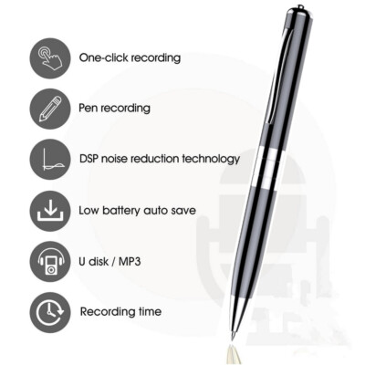 Digital Activated Pen Voice Audio Recorder Noise Reduce Dictaphone MP3 Player